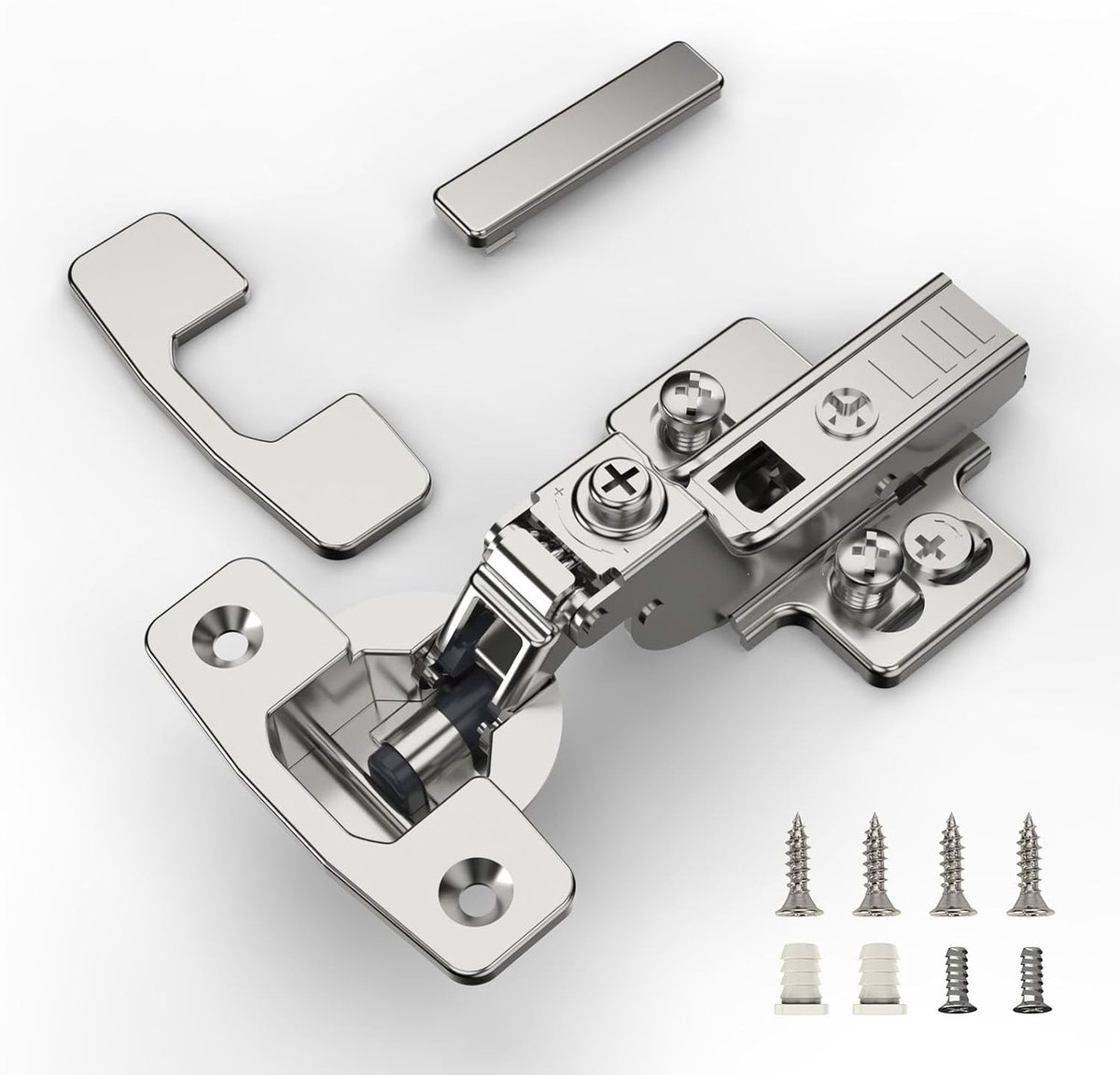 Furniware Pack of 10 Soft Close Cabinet Hinges, Inner Stop Hinges 4D Adjustment (Depth, Side, Height and Closing - ShopVlot