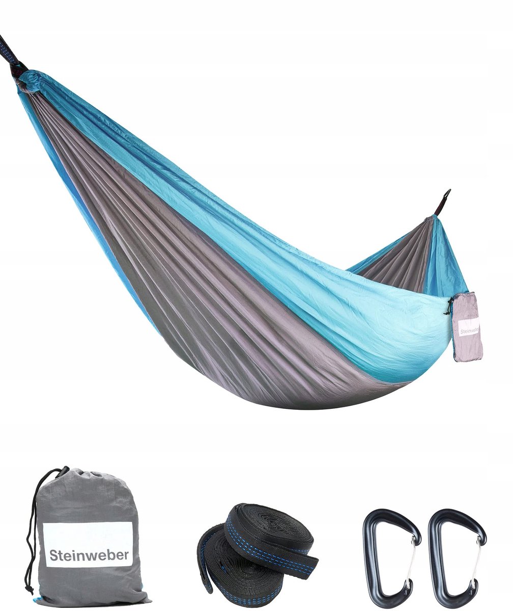 STEINWEBER Ultralight Camping Hamak 285x160cm, 250kg, blauw