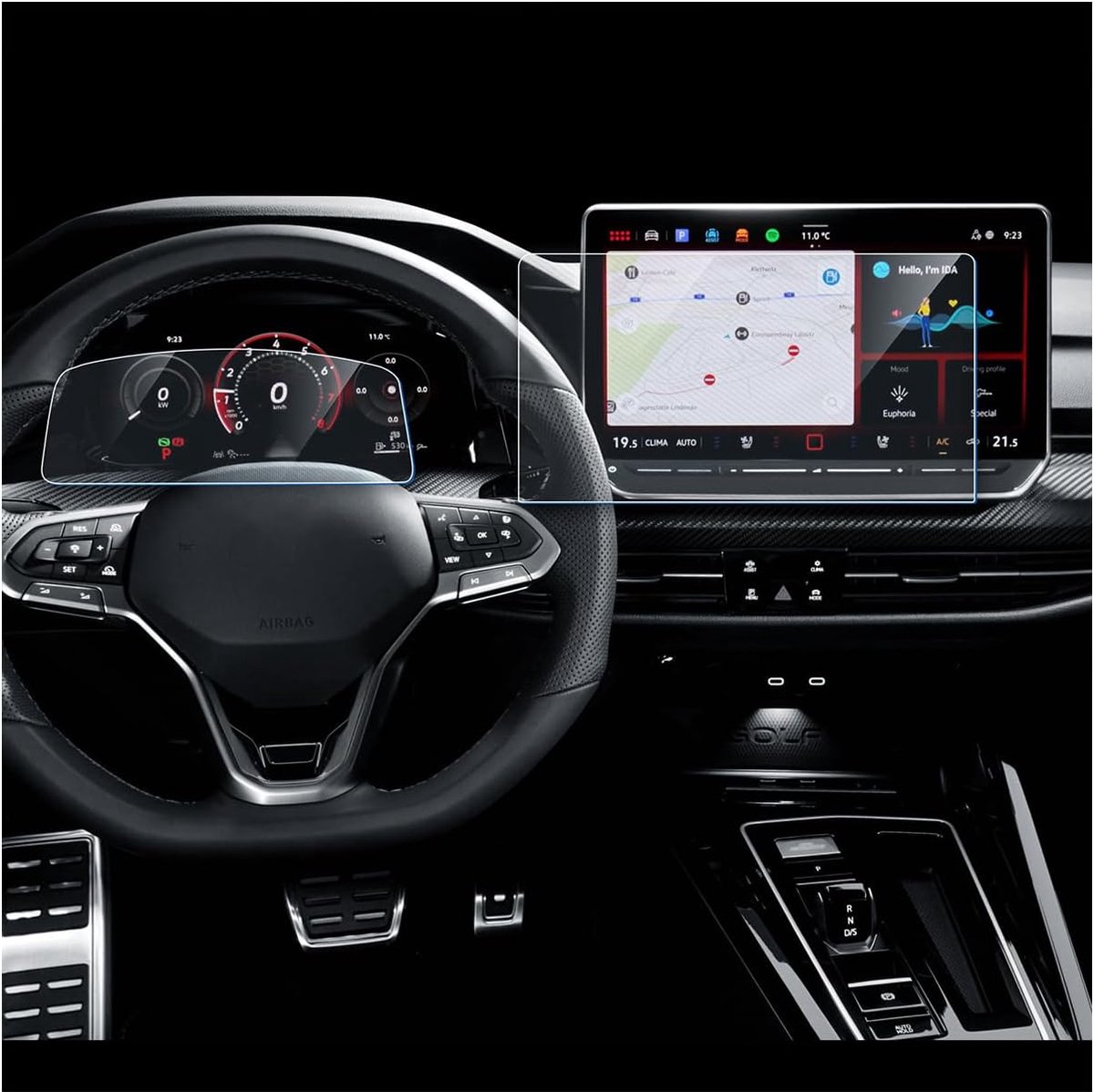 9H Beschermfolie voor Golf 8.5 Golf MK8.5 2024-2026 12,9 inch navigatie en 10,25 inch digitale cockpit voor Golf 8.5 - ShopVlot