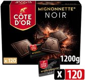 Côte d'Or Mignonnette Noir Chocolade - Chocolaatjes Extra Puur 120 x 10g - 1,2KG - Chocoladerepen en Tabletten - Chocolade voor bij de Koffie - Voorraad - Verjaardag Cadeau Vrouw of Man - Geschenkset voor Man en Vrouw