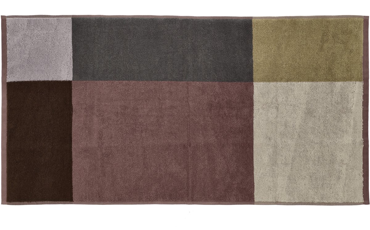 Södahl organic Colour Block Handdoek 50 x 100 cm Rosewood