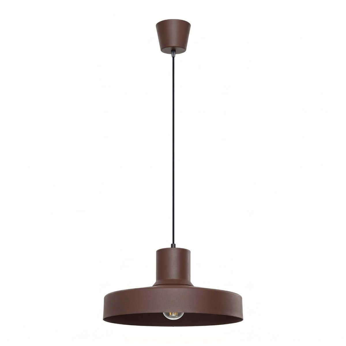 Sollux Lighting Hanglamp BILO - E27 - bruin - staal - 35x35x120cm