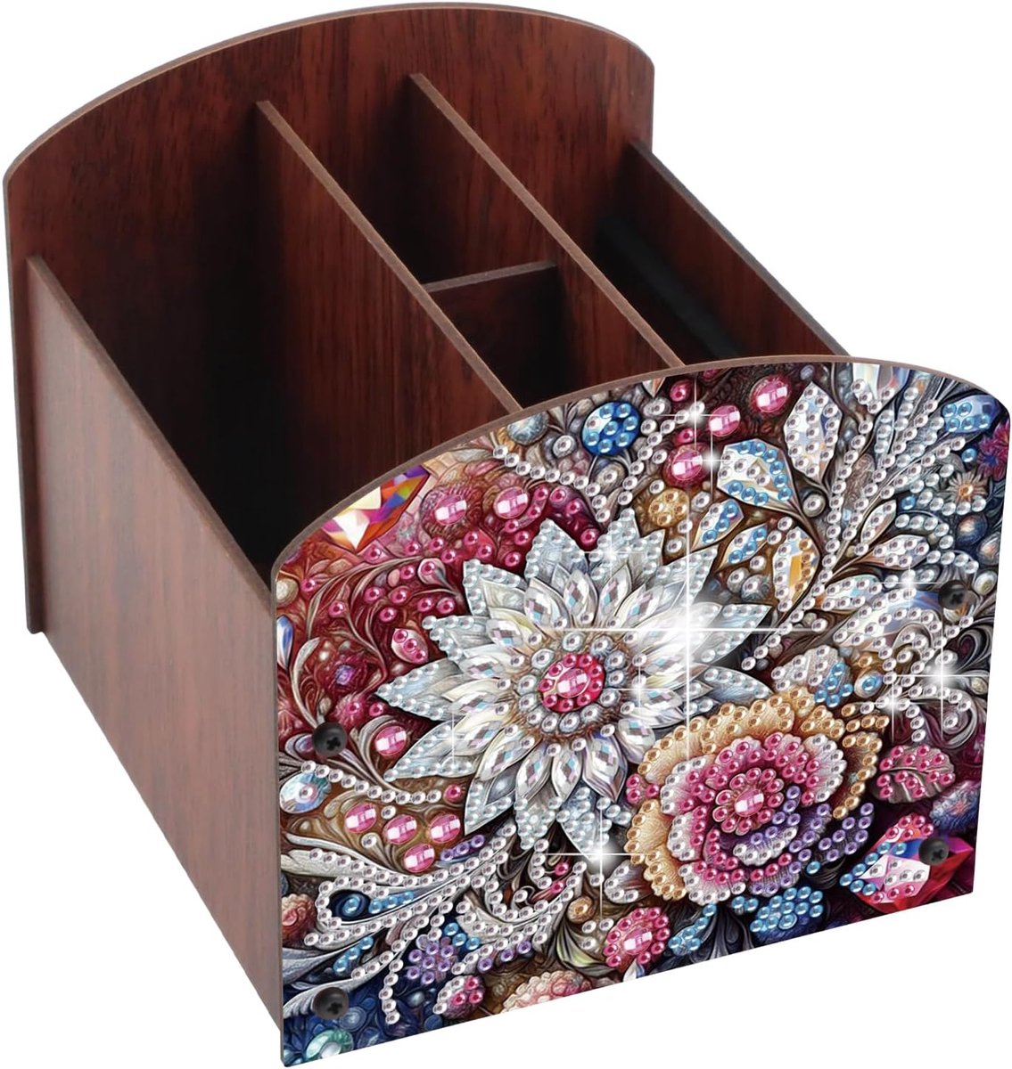 Diamond Painting bureau-organizer met 4 vakken, 14 x 15 x 13 cm, opbergdoos voor pennen, kleine voorwerpen - ShopVlot