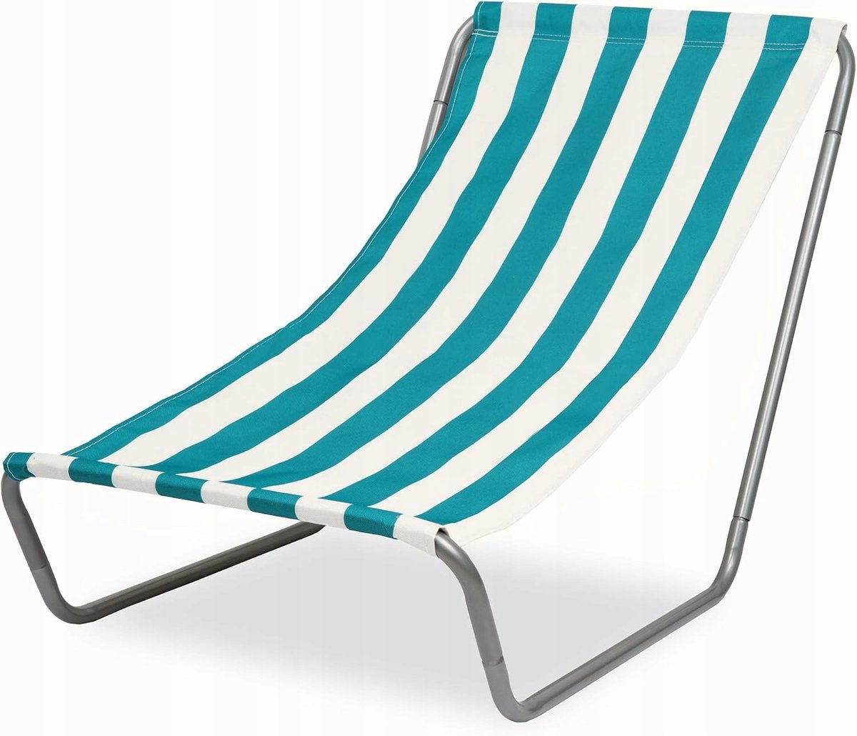 Strandstoel Zeeblauw/Licht Beige - Comfortabel en Draagbaar