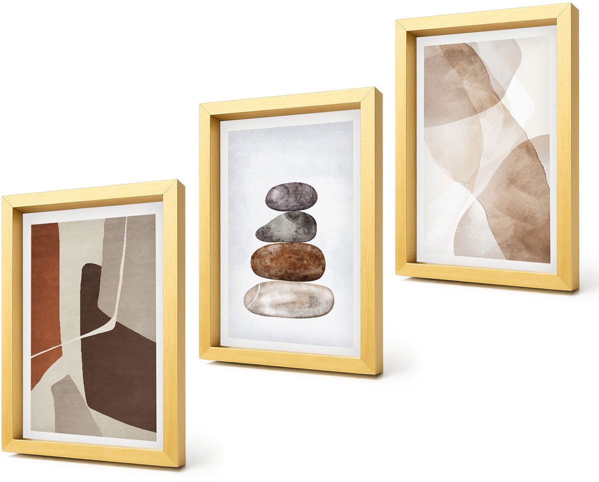 Coloray 4-Delige Schilderij Set - Abstracte schilderijen, moderne decoraties - 20 x 30 cm - Decoratieve Schilderijen - Wanddecoratie - Hal