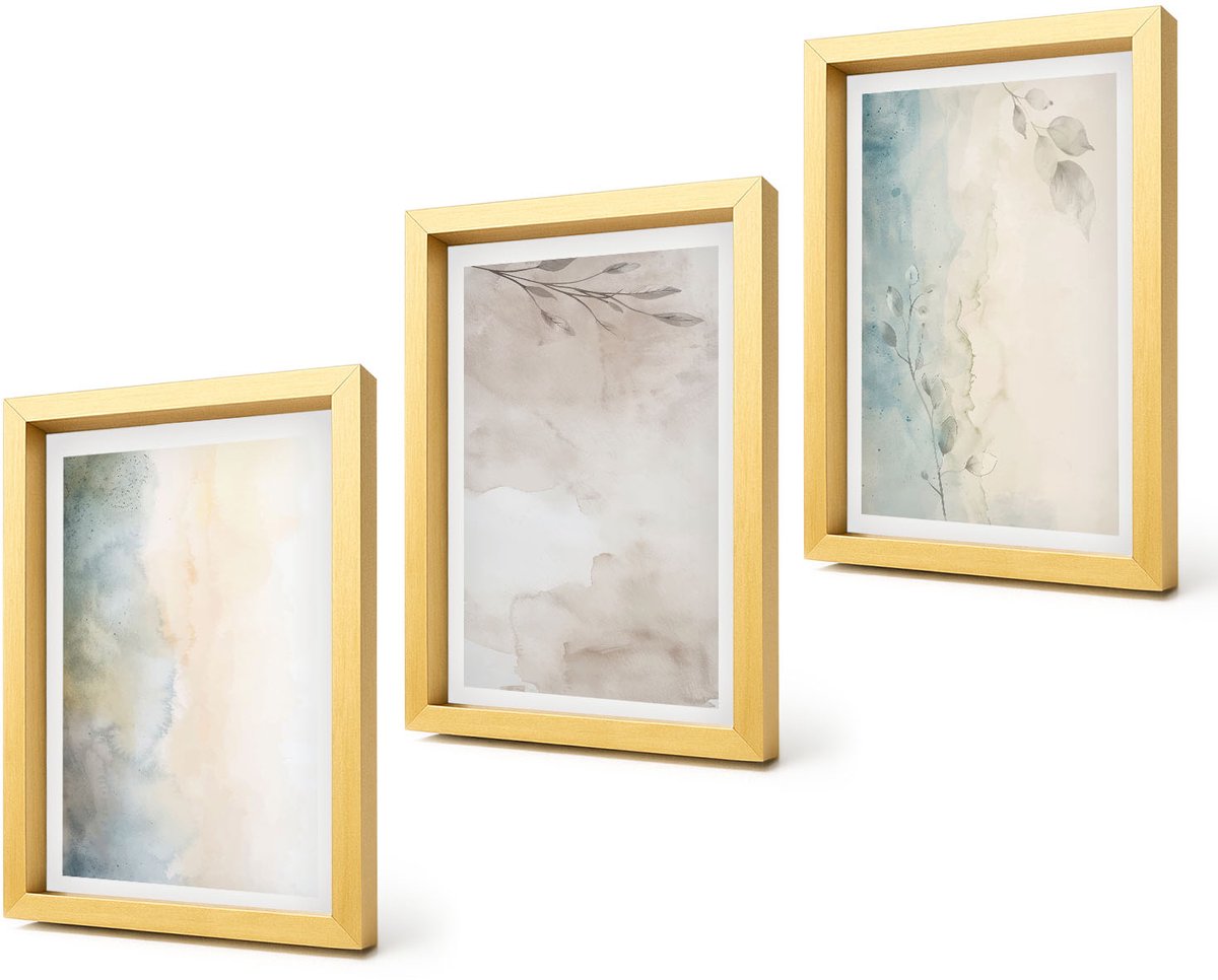 Coloray 4-Delige Schilderij Set - Fijne aquarelkartonnen - 20 x 30 cm - Muurdecoratie - Decoratieve Schilderijen - Wohnzimmer - Wanddecoratie