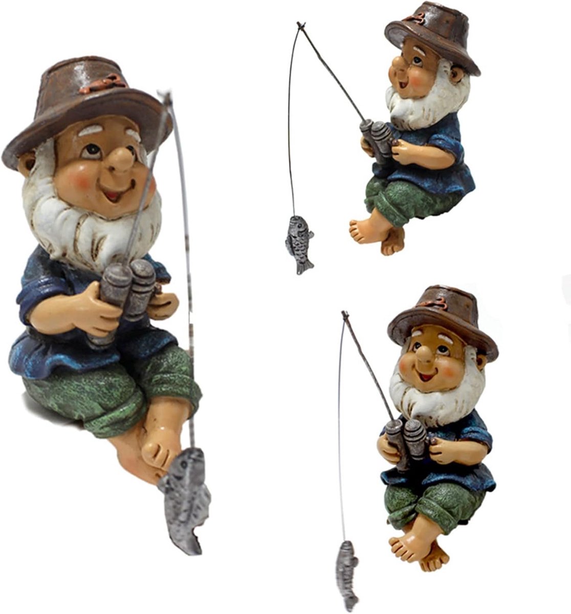 Fisherman's Figurine, Fisherman Figurine Lifelike Details for the Garden - ShopVlot