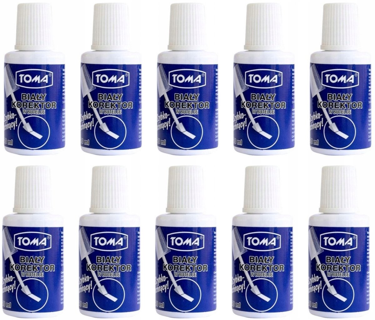 Toma TO-018 Vloeibare Correctiepen met Spons Applicator - 10 Stuks