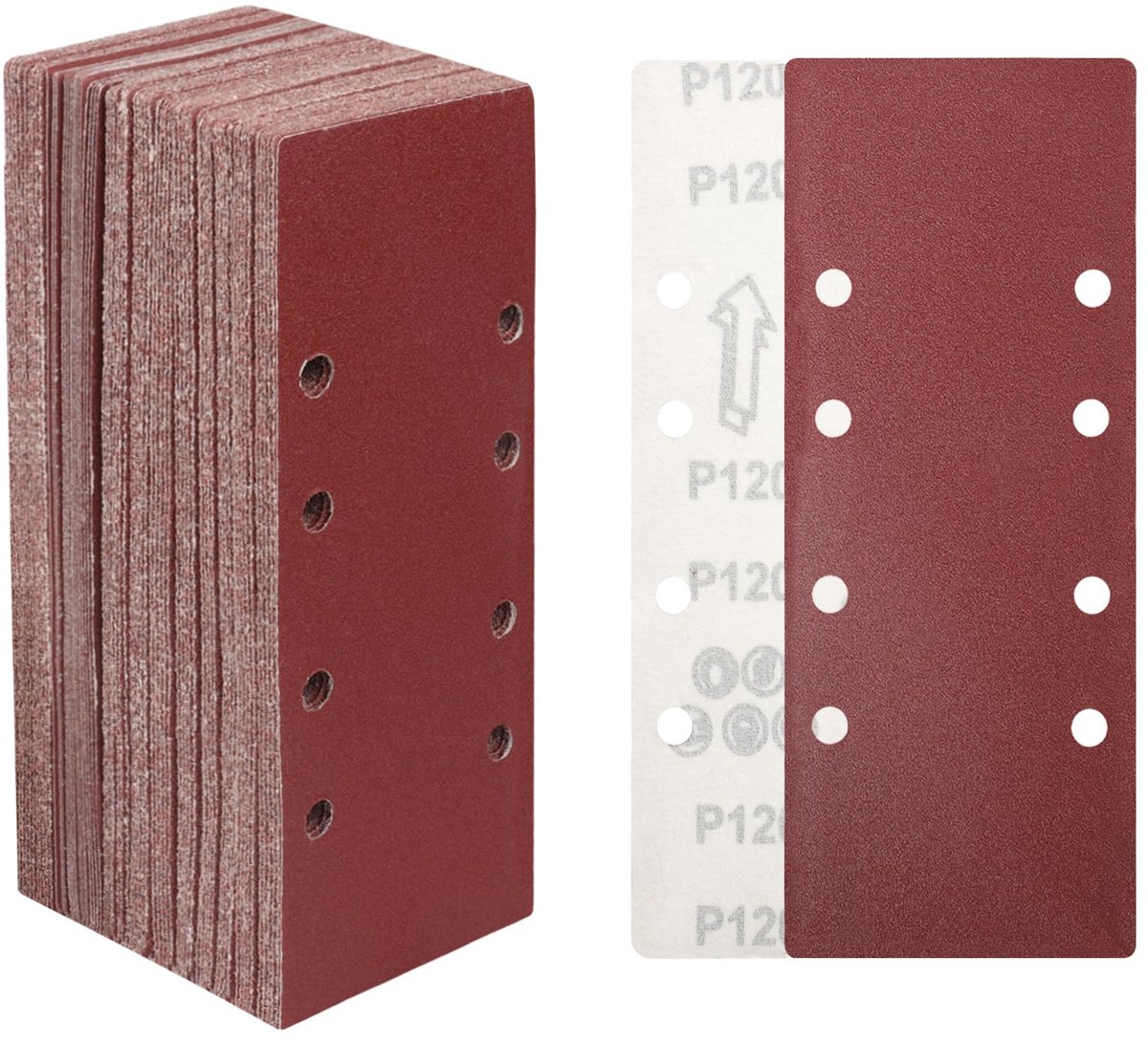 Famanu – 30-delige schuurbladset van 93x230 mm, korrel 40/60/80/120/180/240/320/400, voor oscillerende schuurmachine
