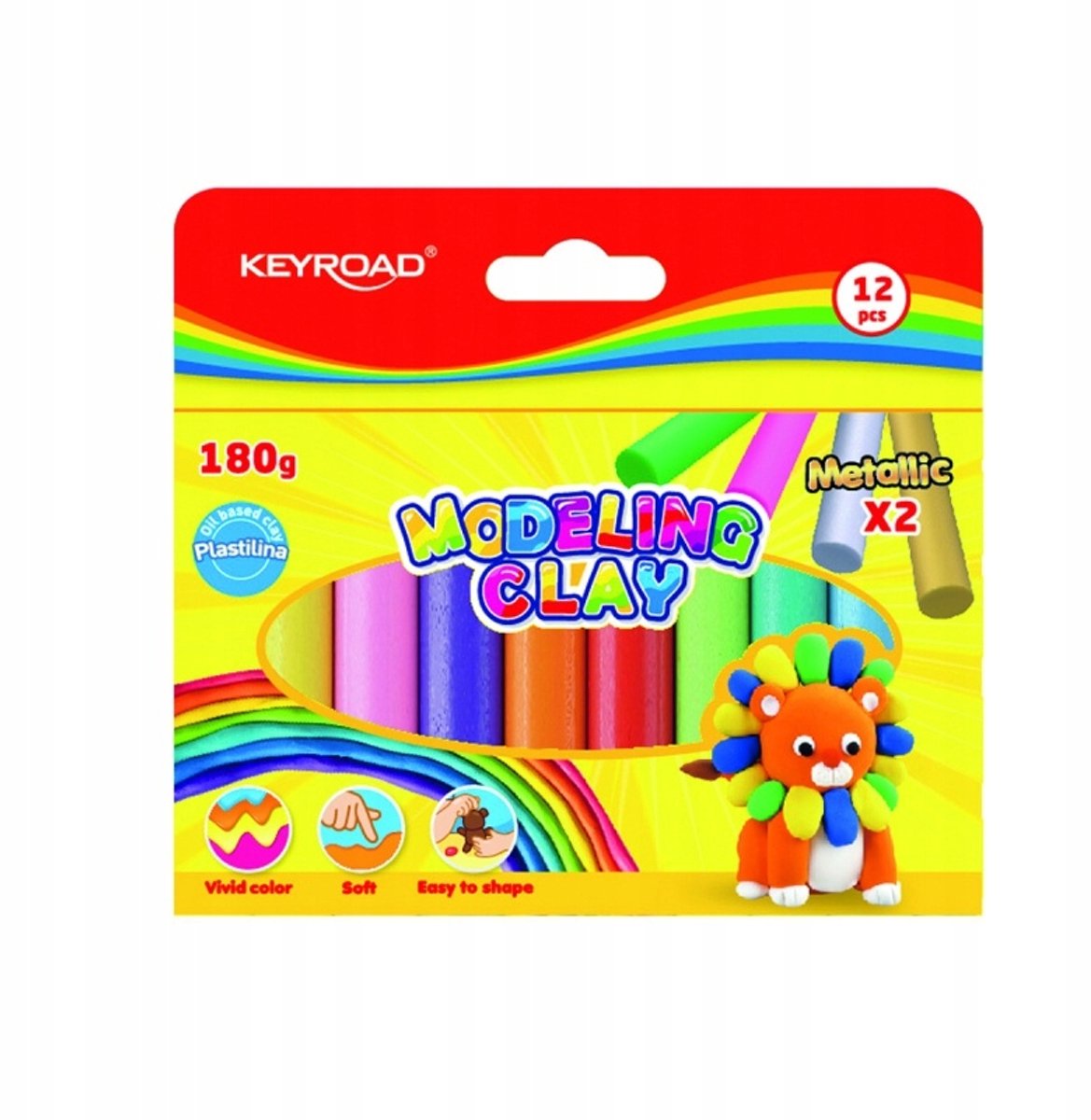 Keyroad Klei 12x15g Rond Mix Kleuren - Veilig en Creatief Speelgoed