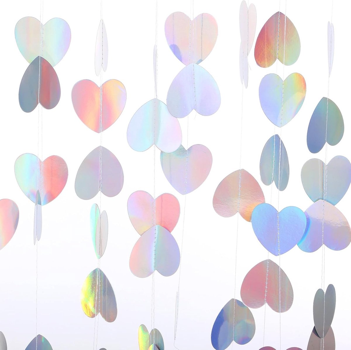 4 stuks hartslingers, 4 m glinsterende partybanner - ShopVlot
