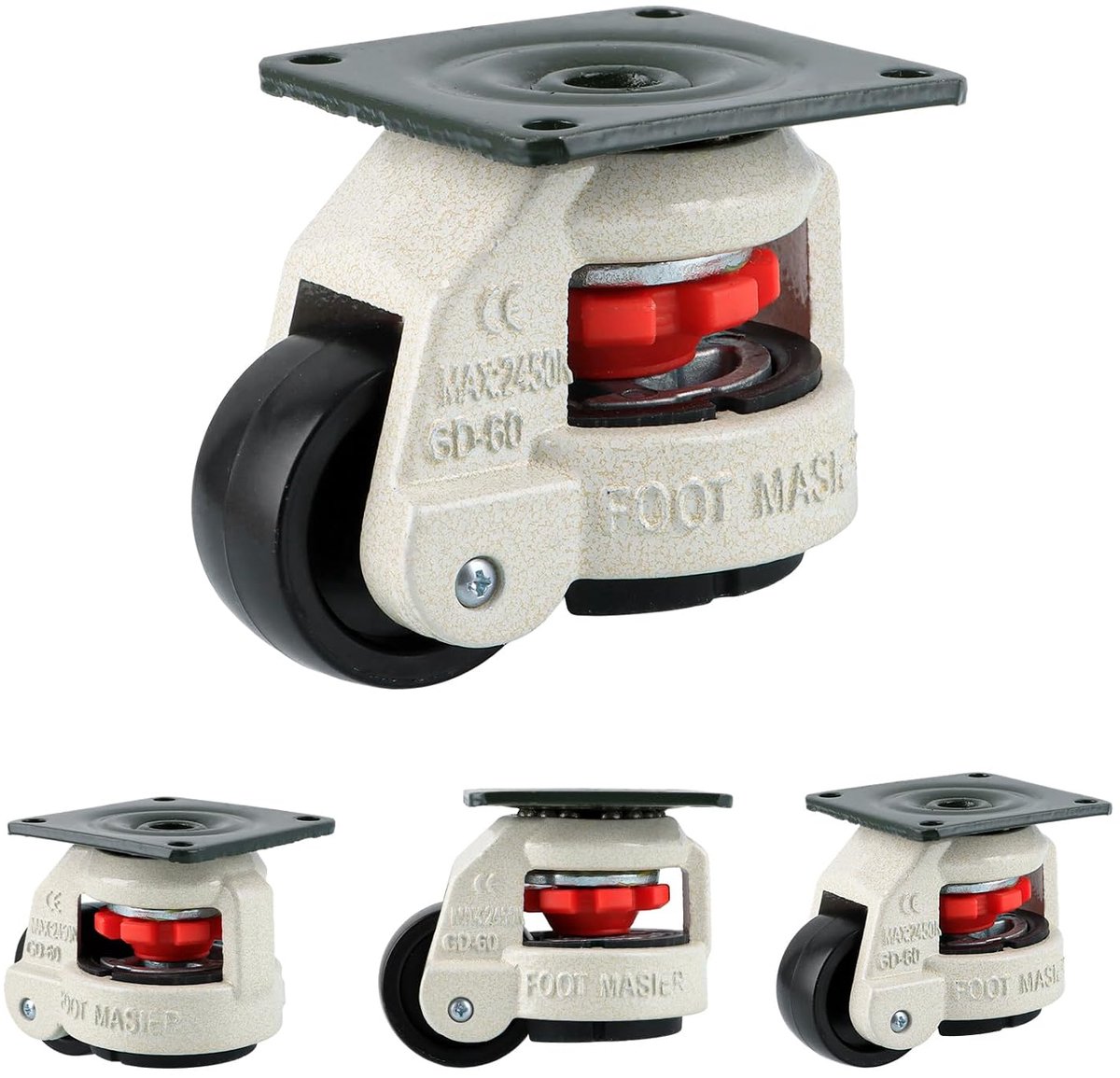 4 stuks zware wielen design voor werkbank draagvermogen 1000 kg - ShopVlot