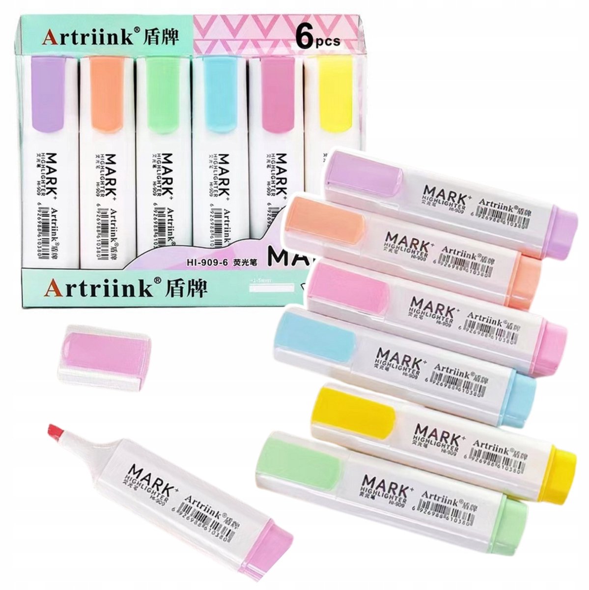 Pastel Markeerset voor Kantoor en School - 8 Stuks