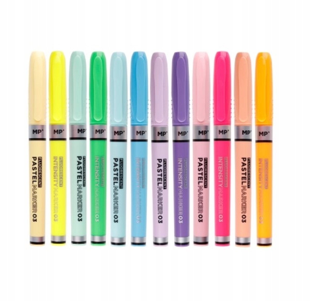 Set van 12 Fluorescerende Markeerpennen, Meerdere Kleuren