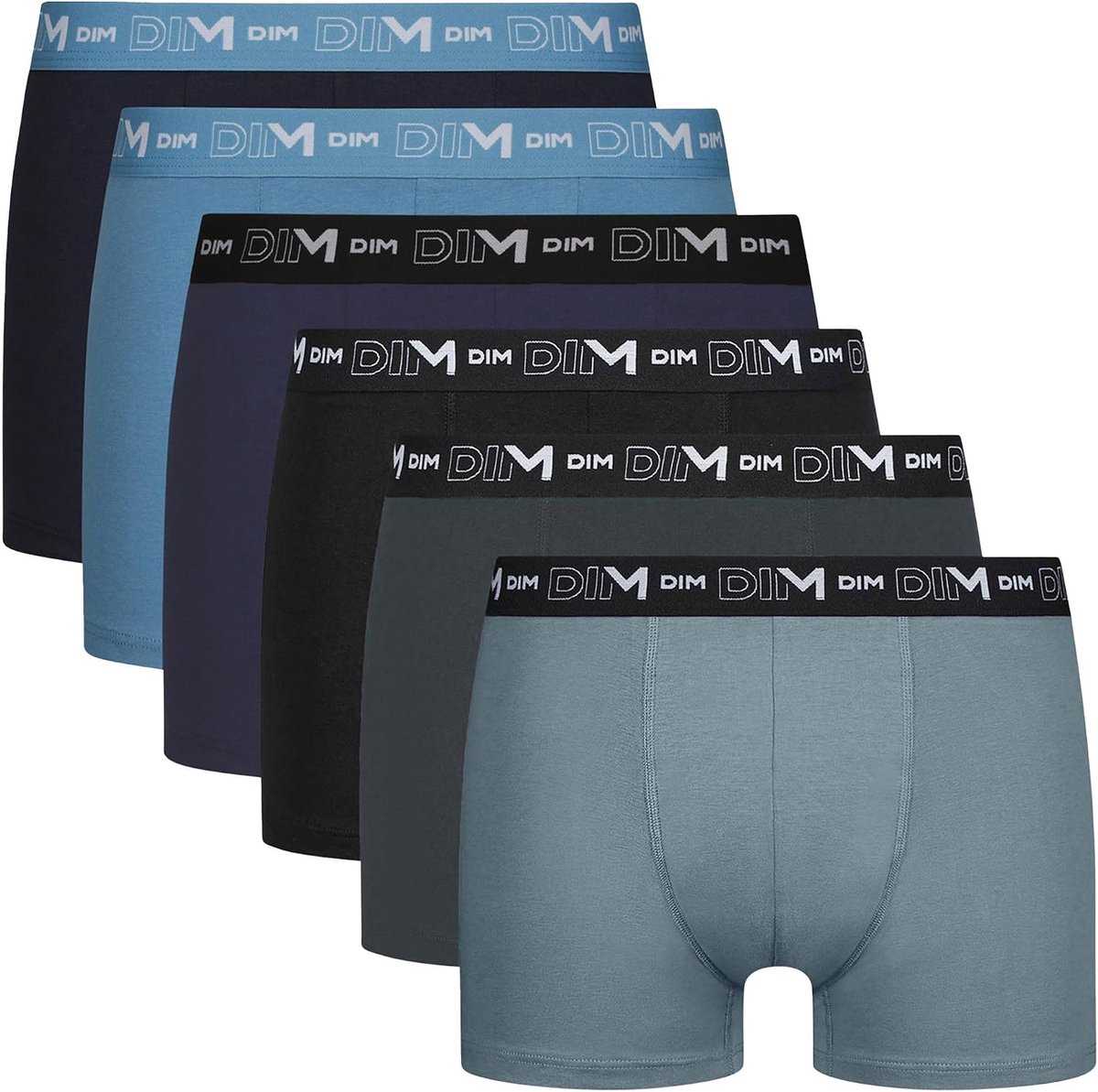 DIM Stretch Cotton, Breathable, Optimal Grip, 6 Pieces, Blue Lagon, Multicolor, Men, Lot Blue Lagoon, One Size - ShopVlot