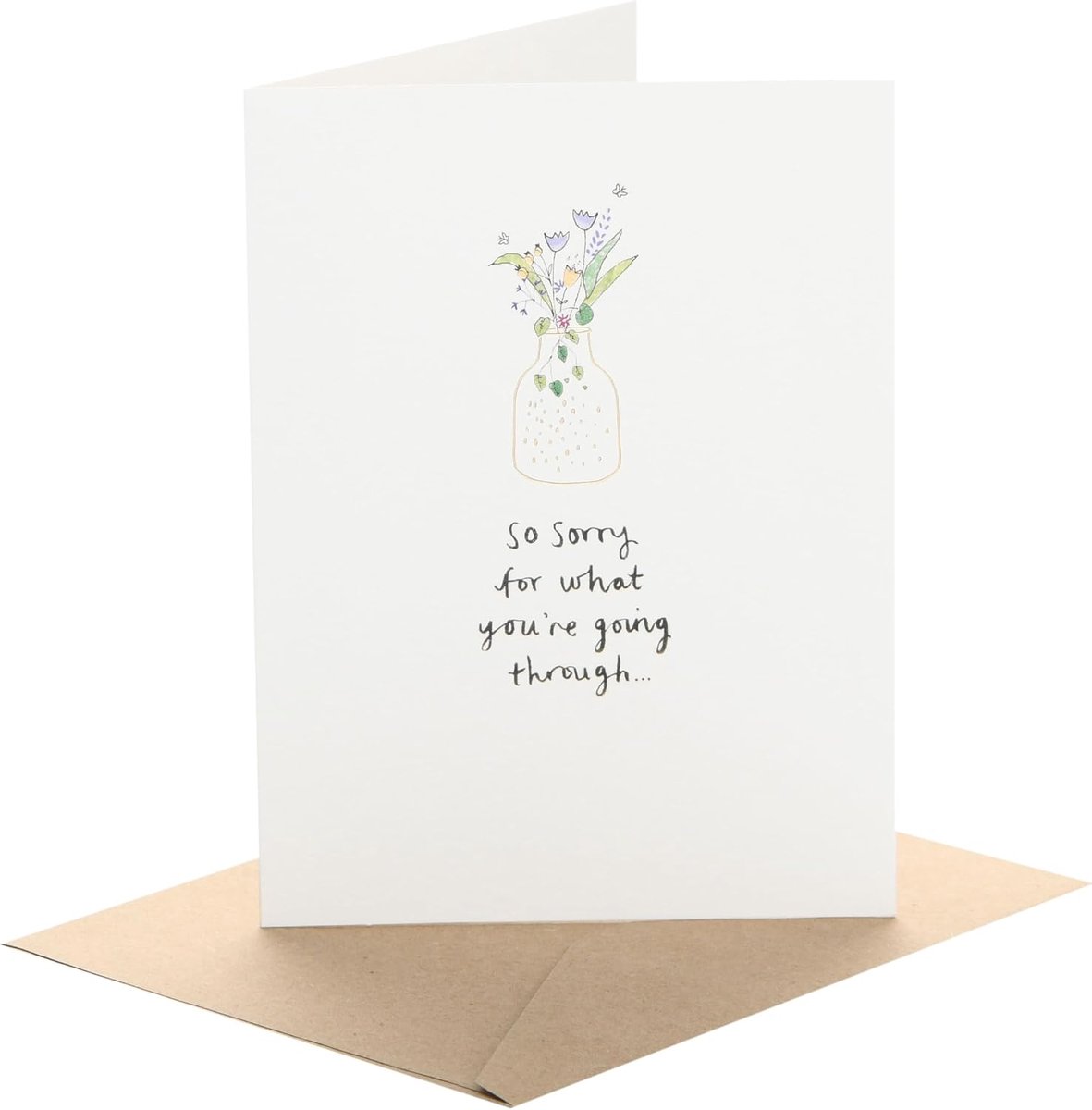 Wenskaart sympathie - bloemen motief - Thinking of You - steun in moeilijke tijden - ShopVlot