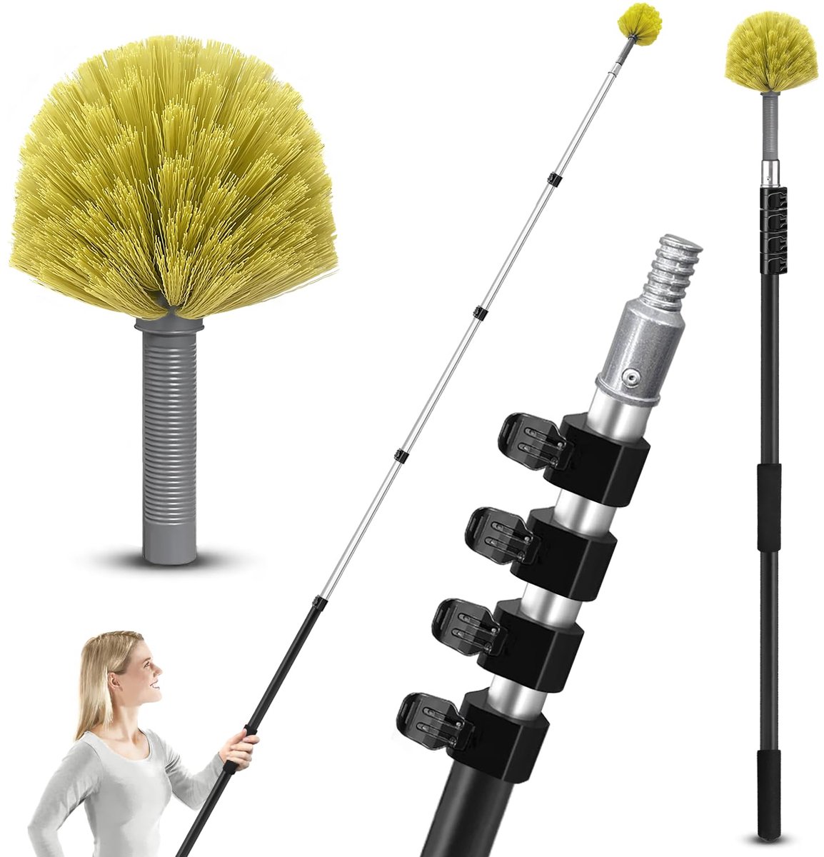 Famanu – Plumeau van 6 m met telescoopsteel, ideaal voor plafonds en muren