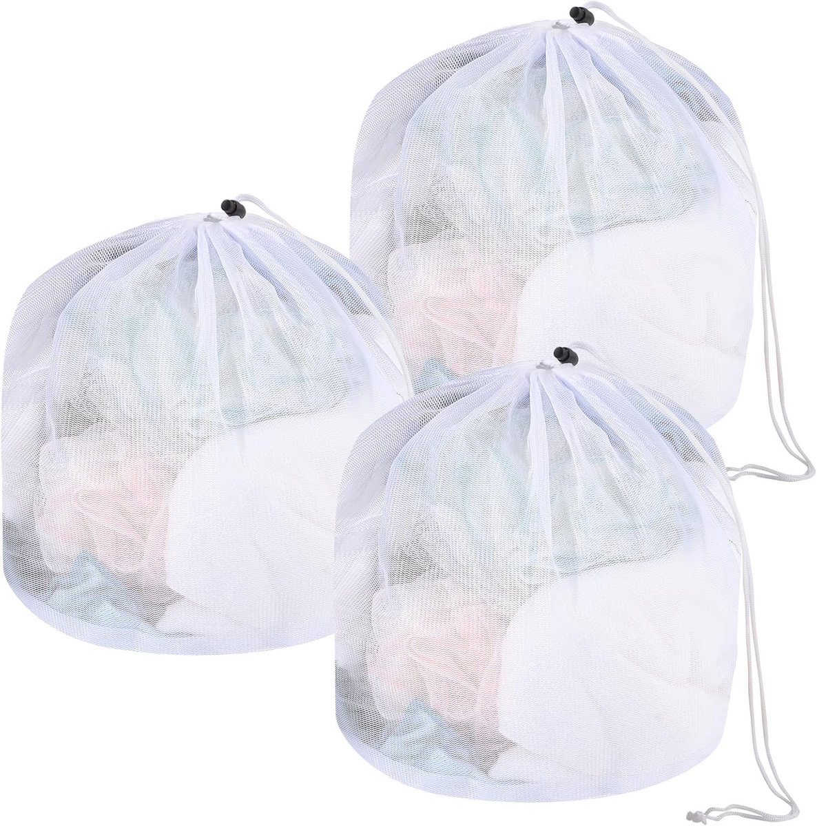 Wasnetjes met ritssluiting - Wit - 40 x 50 cm - Polyester waszakken - Voor bescherming van kleding in de wasmachine
