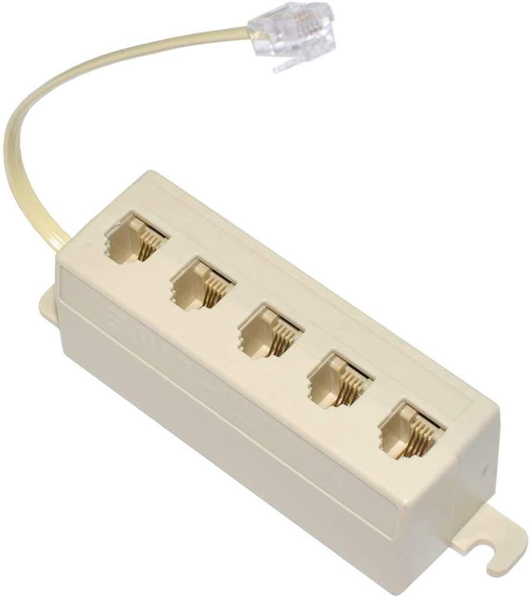 Ballast for 5 way sockets PLUG RJ11 multiple socket strip with cable - ShopVlot