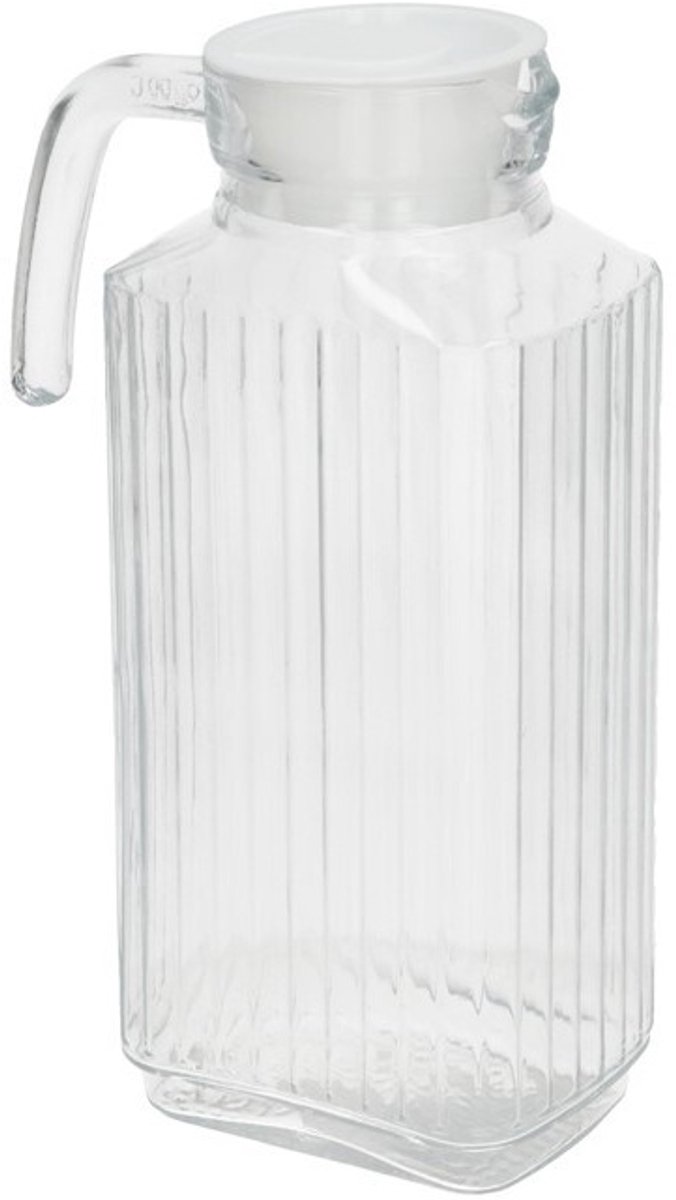 Gerimport | Waterkan met deksel - 1.8 Liter - glas - schenkkan - waterkaraf