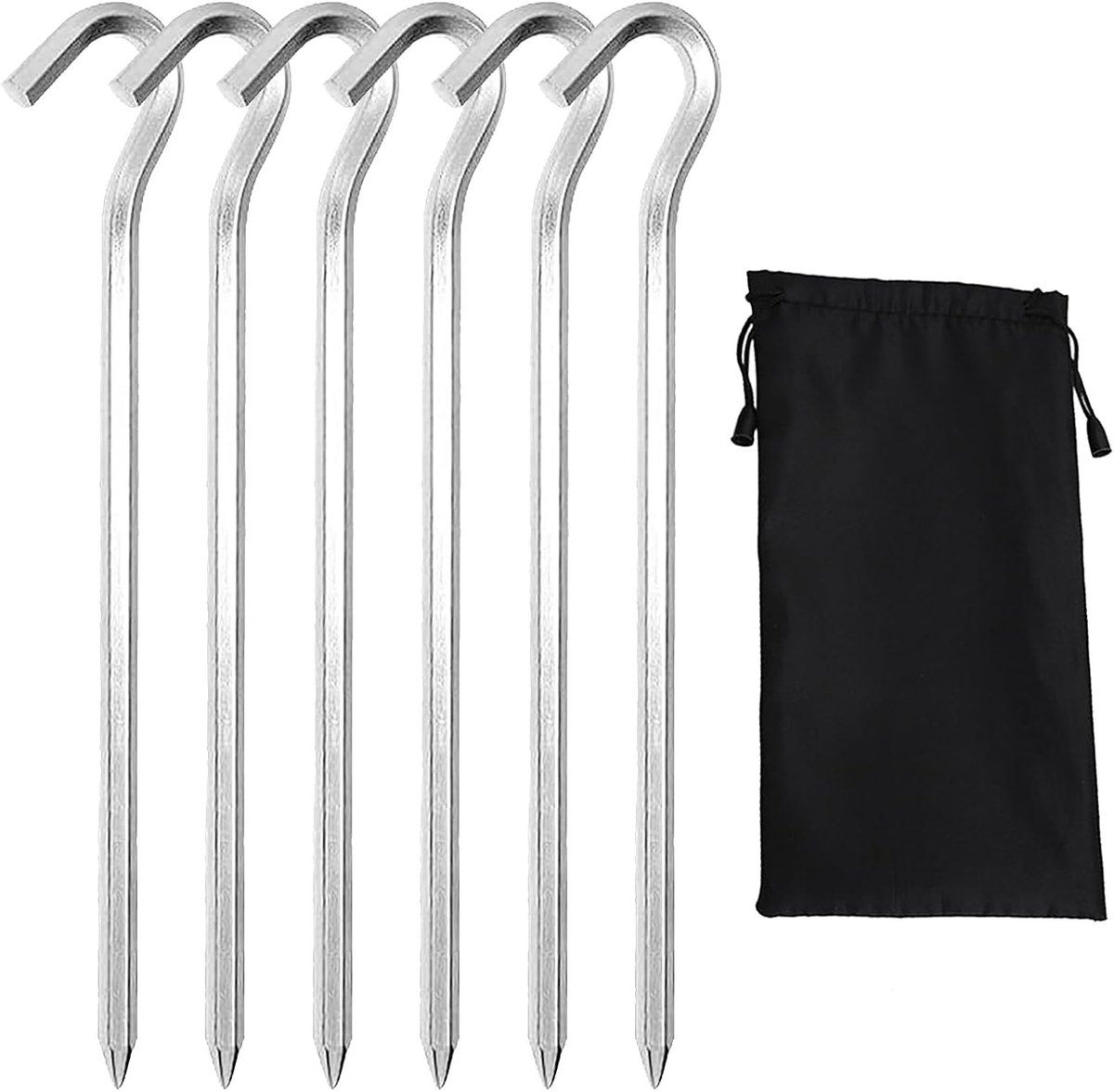 Schroefharingen - Zilver - 18 cm - Aluminiumlegering Tentharingen met Antislip Haak - Voor Kamperen en Outdoor Gebruik