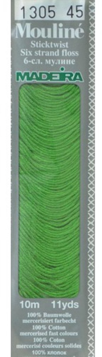 Borduurgaren Madeira Mouline 10 meter 6 draads splijtgaren - groen (1305)