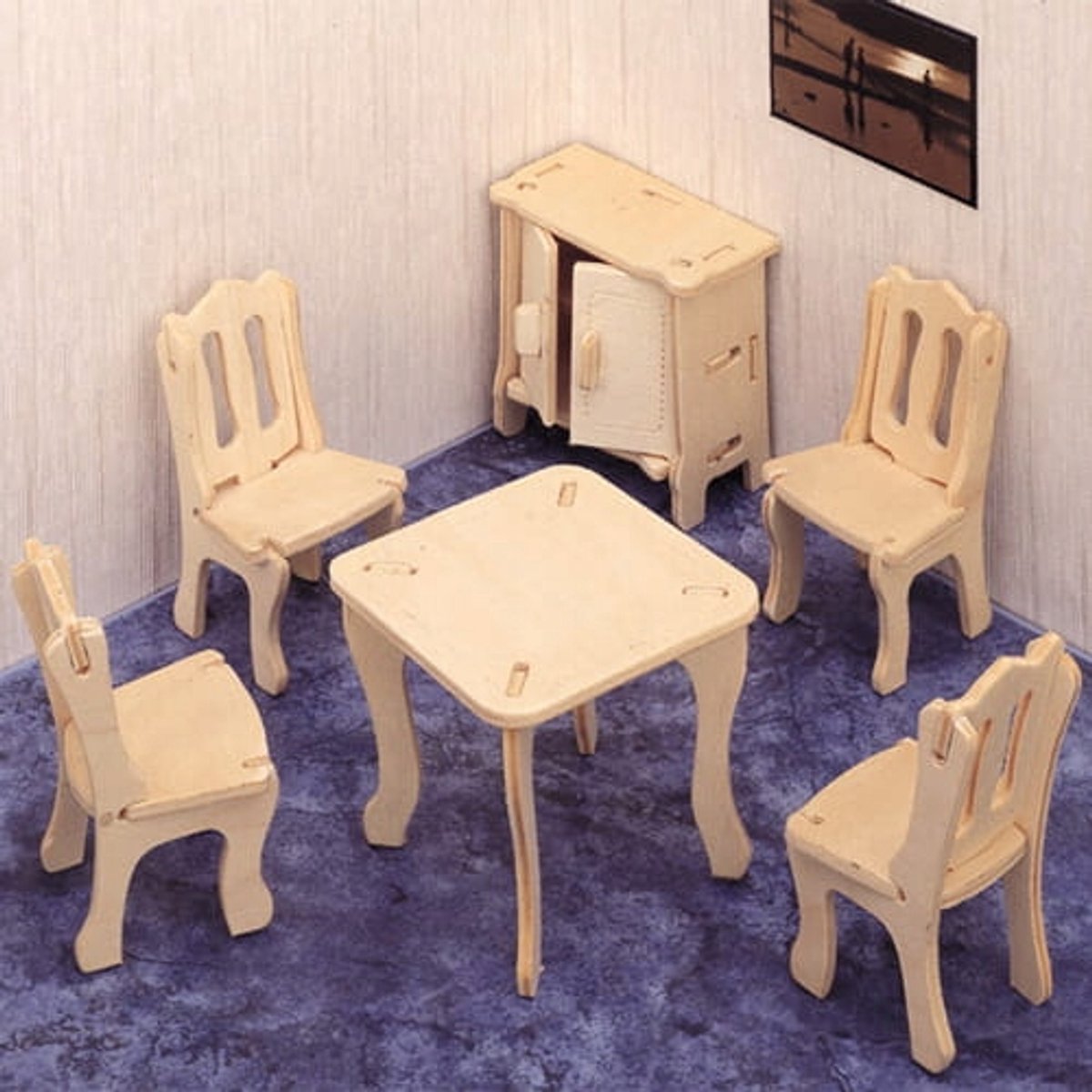 Houten 3D Puzzel Eetkamer - Bouwpakket voor Uren Speelplezier