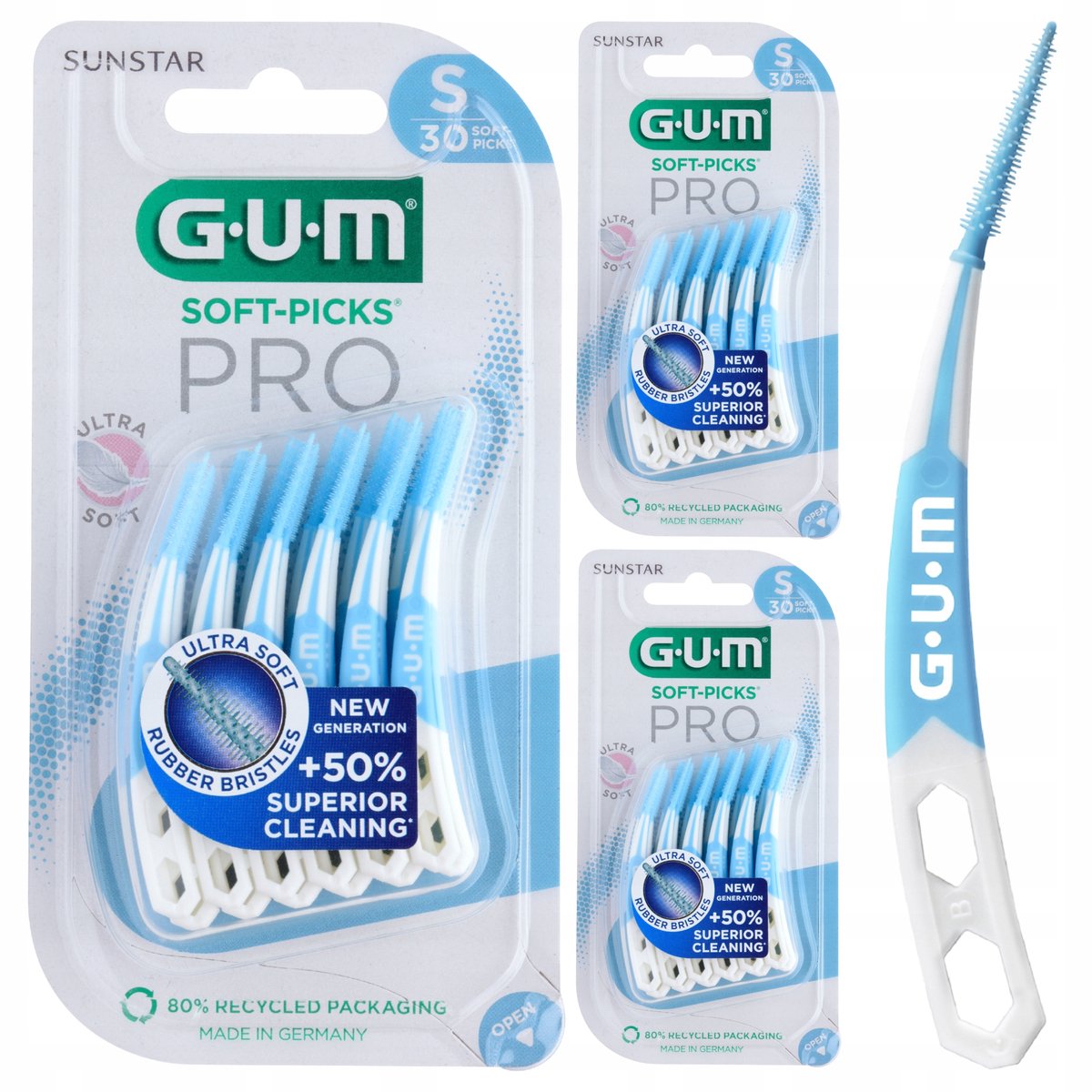GUM Soft Picks Pro Interdentale borstelharen klein - 3x30 stuks