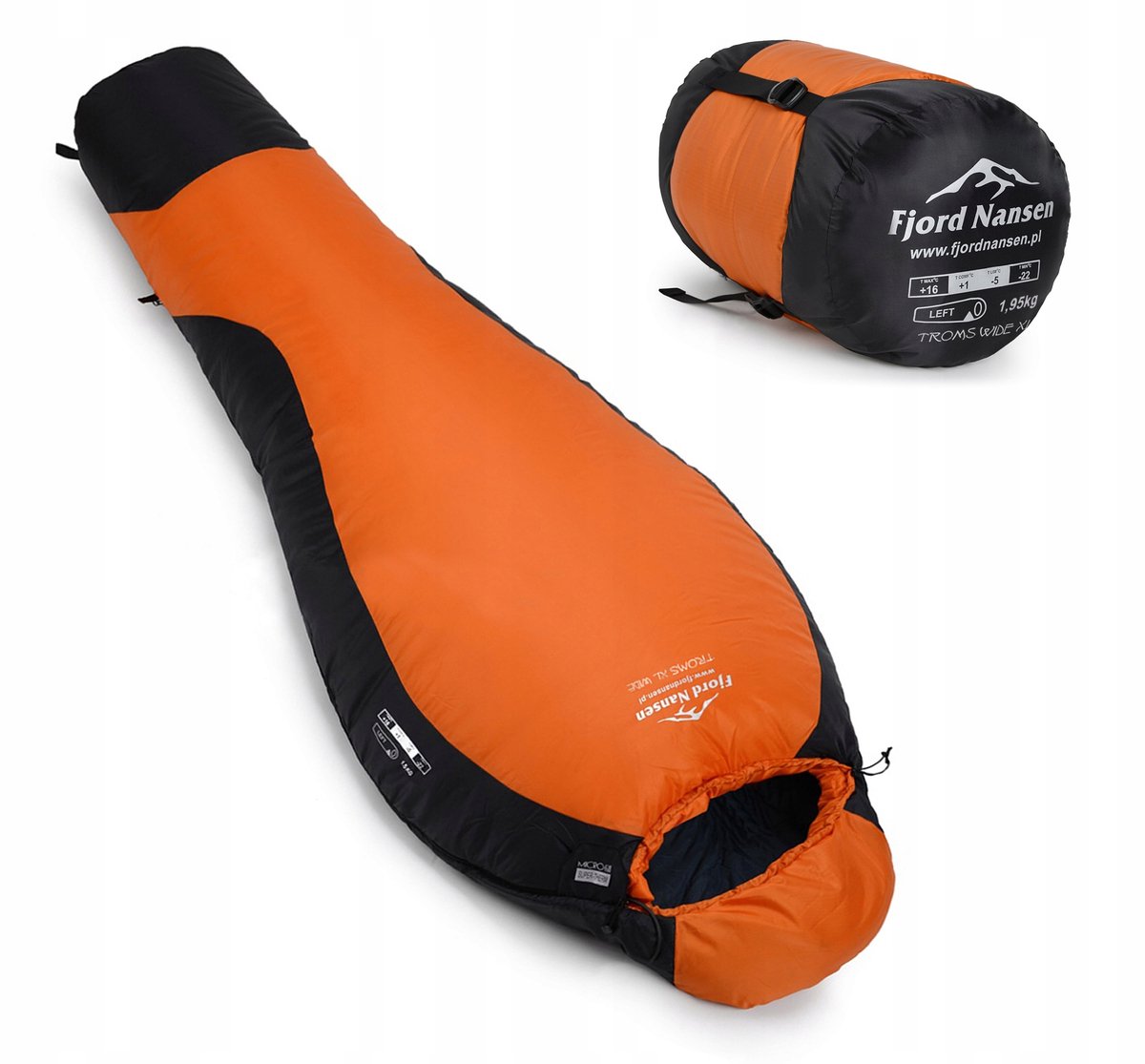 Merkloze XL Mummyslaapzak -22°C, Breed & Comfortabel