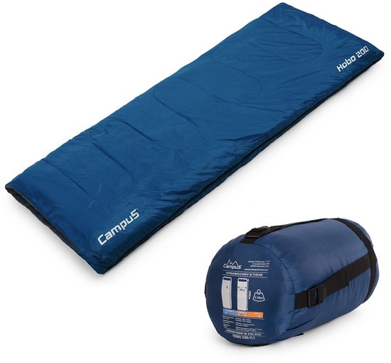 Set van 2 slaapzakken, 200g/m², blauw & groen, koppelbaar — afbeelding 2