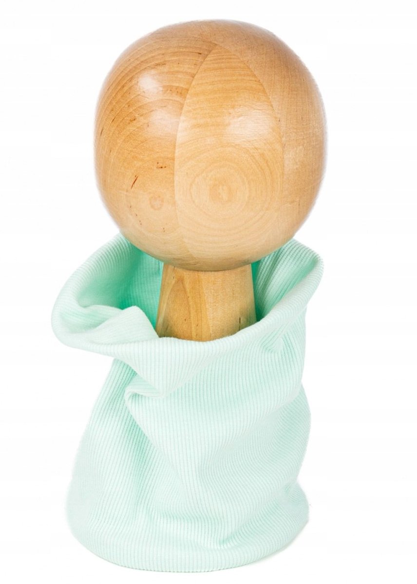 Geribbelde Katoenen Nekwarmer voor Kinderen - Mintgroen