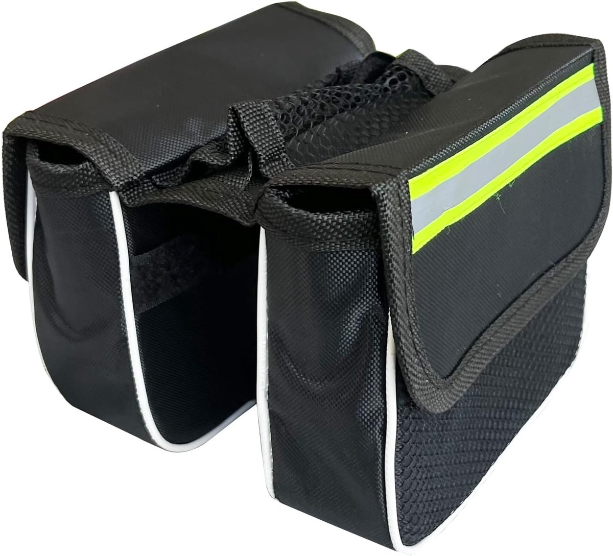 SnelShoppen - Fietszadel Tas - Waterdichte Zadel Tas - Zwarte Waterdichte Fietstas - Voor Fietsen, Mountainbikes, Reflecterend Design, Duurzaam Polyes