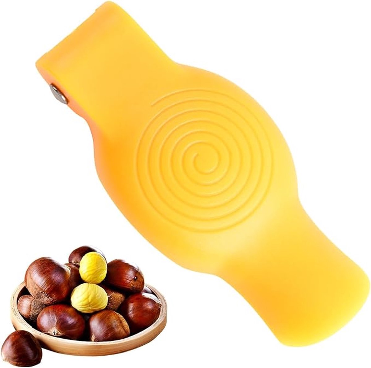1 stuk-Notenkraker-notenkraker walnoten-Kastanjeclip-notenopener -Kastanje-Tang-antislip handgrepen-Notenkraker Voor Kastanjes-Keukengerei-geschikt voor walnoten, hazelnoten, noten, amandelen, zeevruchten-Geel