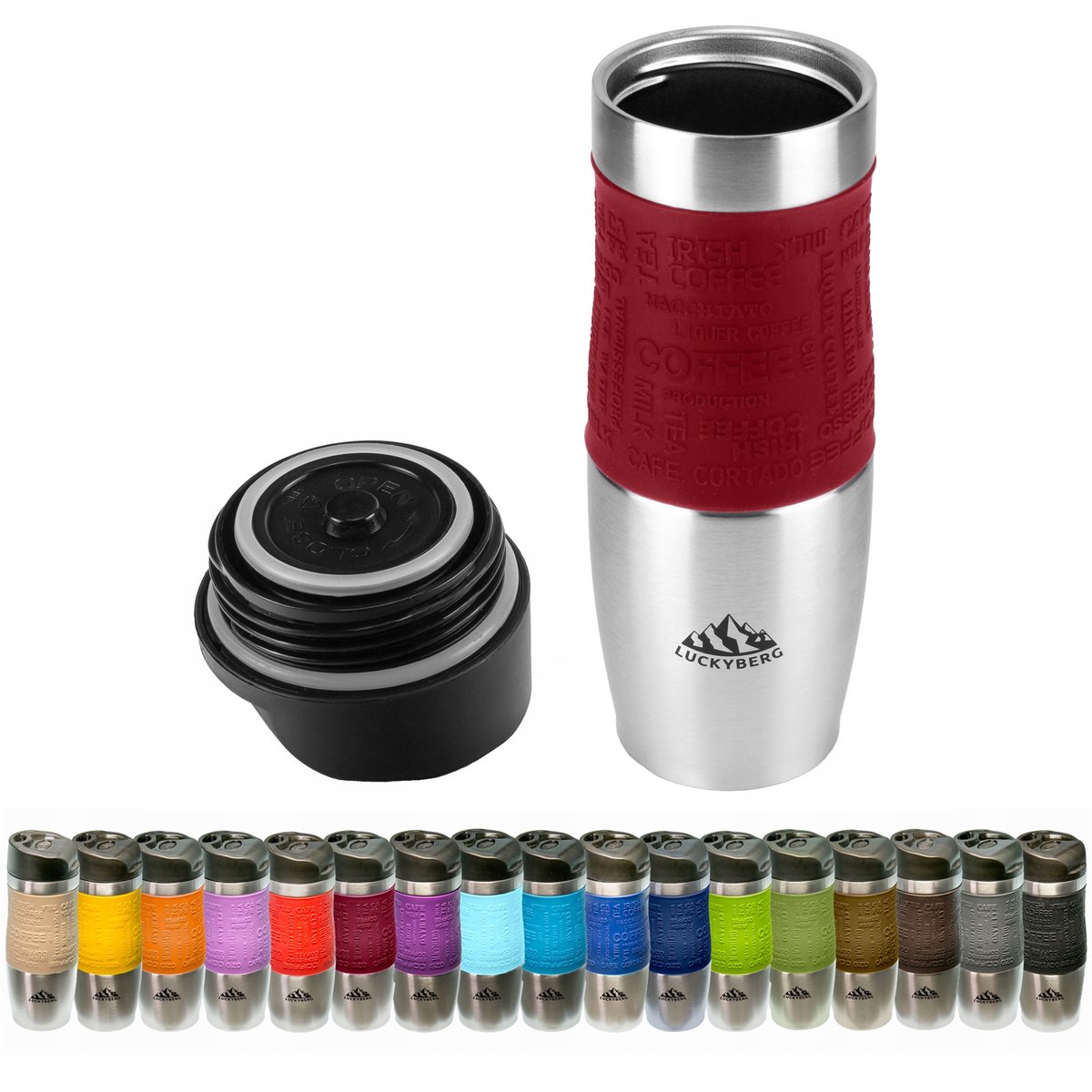 LUCKYBERG Thermosbeker Rood 480ml - Houdt Warmte tot 6 Uur