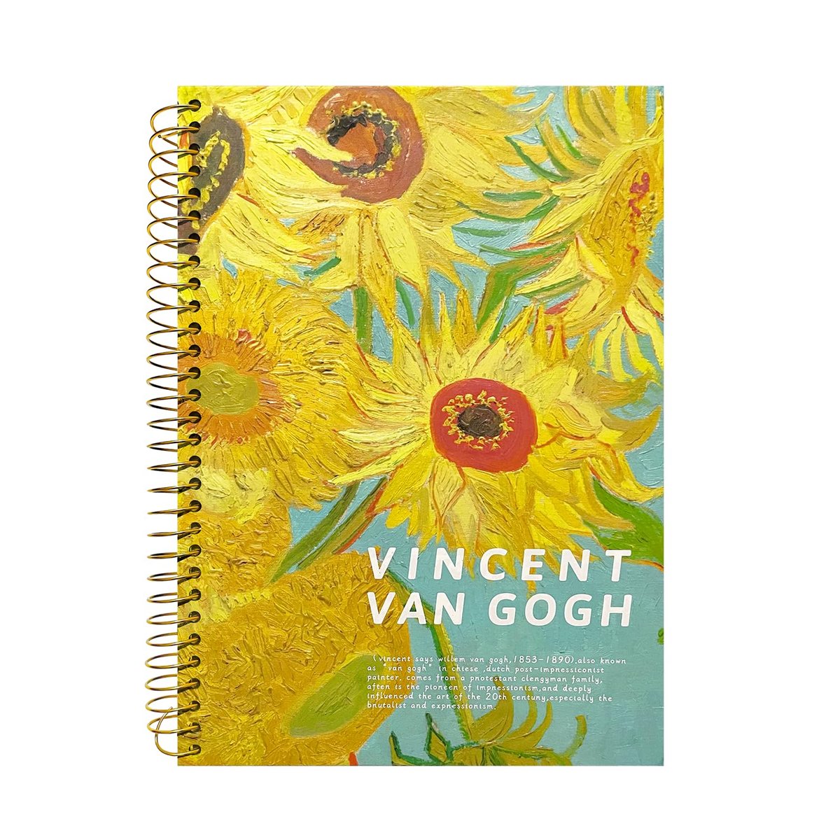 Notitieboek B5 Dikke Spiraal - College gelijnd met Tabs - 300 pagina's voor school of werk - zonnebloem - ShopVlot
