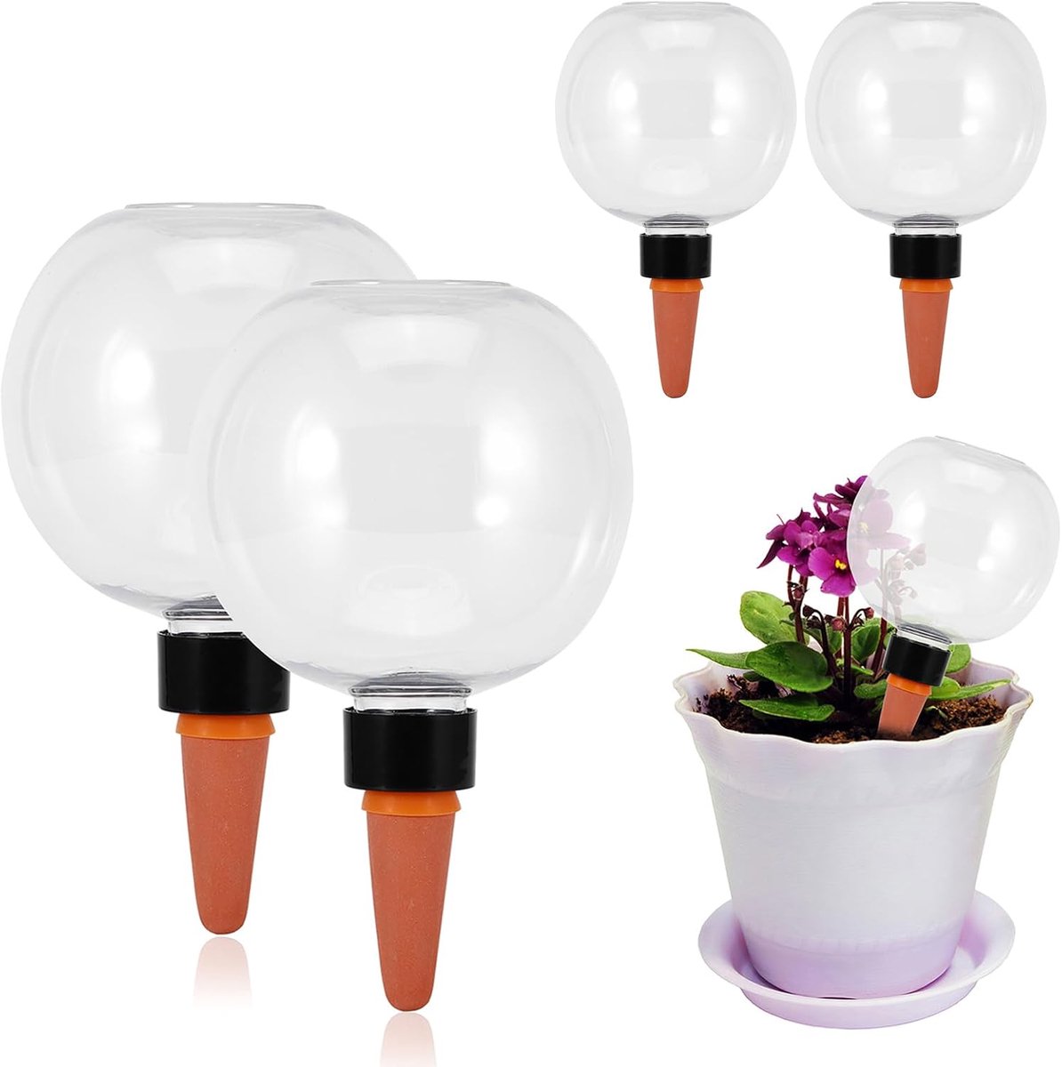 Viitech 4 stuks irrigatieballen, 500 ml, automatische plantenirrigatie, waterdispenser, planten voor automatische - ShopVlot