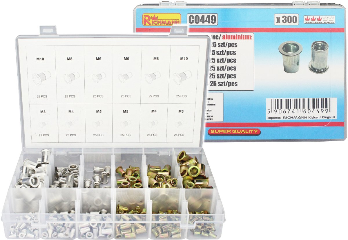 Richmann 300 Stuks Klinknagels M3-M10 - Staal & Aluminium