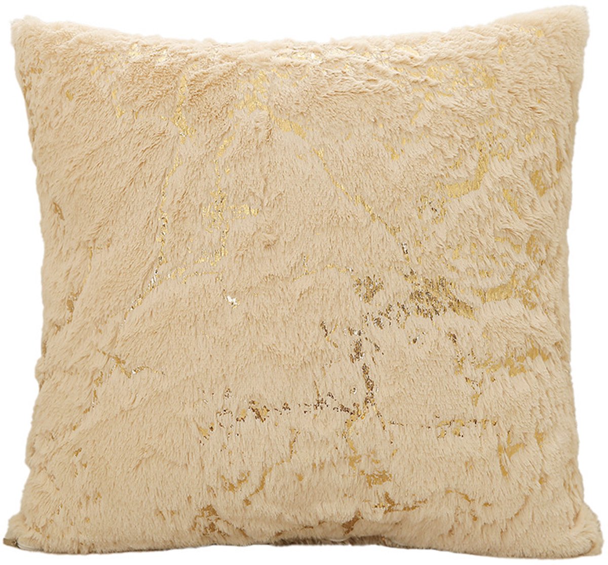 Crème Pluche Decoratief Kussen 40x40cm - Zacht & Stijlvol