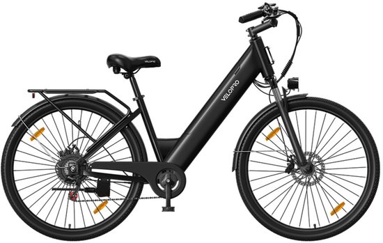 Velopro C1 Elektrische Fiets 36V 250W-13Ah Accu, 27.5 inch- 7 Versnellingen-LCD Display- Voorvering- Alleen Trapondersteuning-zwart van VeloPro™ — afbeelding 2