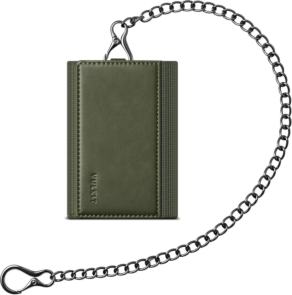 VULKIT Wallet Men with RFID Blocking Card Holder, Anti Theft Wallet, Triple Wallet with Magnetic Clasp, Chain Wallet - ShopVlot
