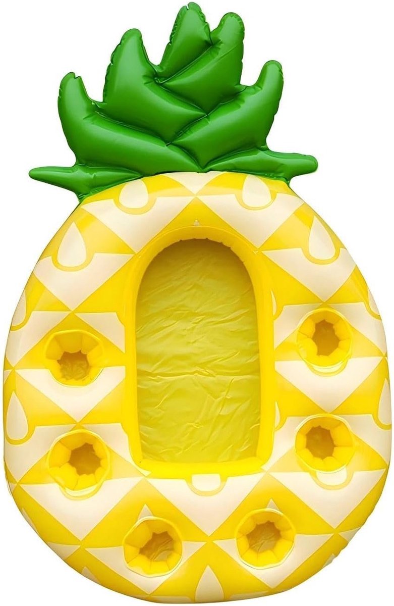 Deze opblaasbare ijsemmer in de vorm van een ananas is perfect om drankjes koel te houden en ideaal voor zwembaden op bierfestivals.