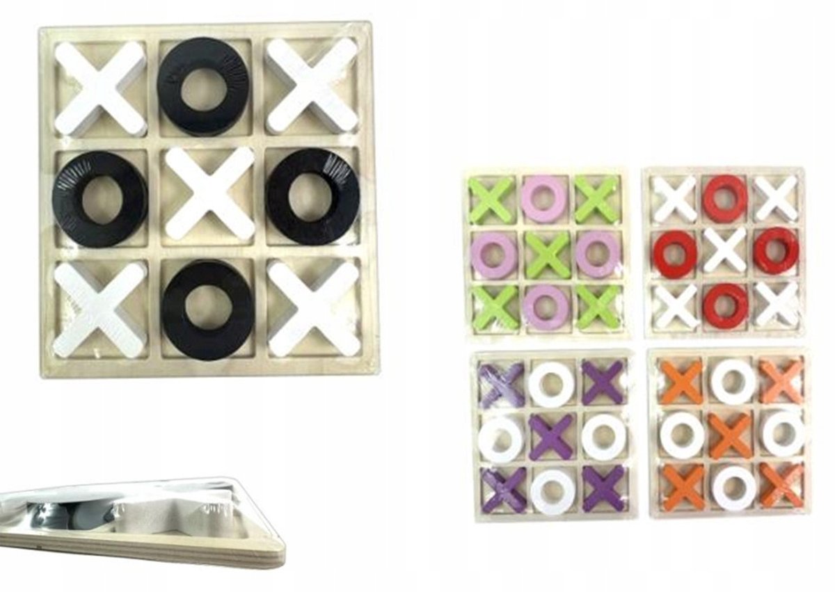 Houten 3D Tic Tac Toe Spel - Groot 17,5x17,5 cm