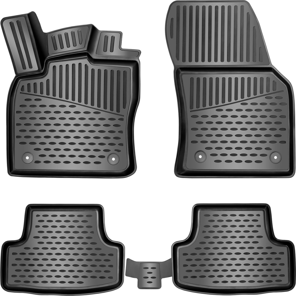 Famanu – Set rubberen vloermatten voor VW T- van 2017-2025, met extra hoge rand en 3D ontwerp, perfect als accessoires voor uw auto