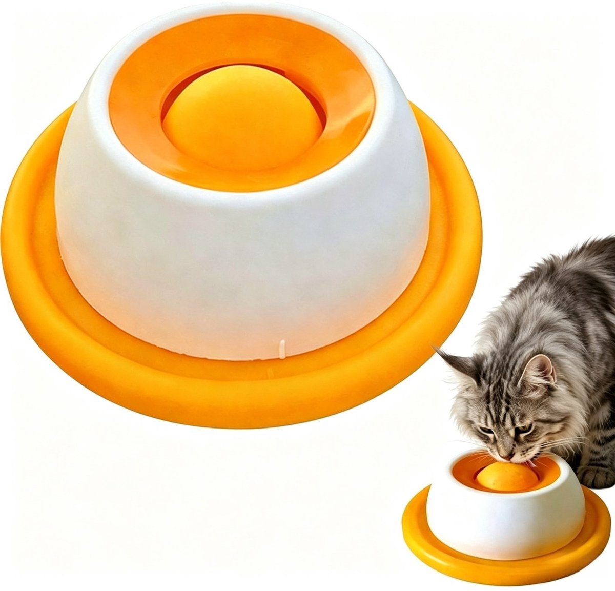 Slowfeeder voerbak voor katten – anti-schrok puzzelbak met anti-slip voor een gezonde spijsvertering