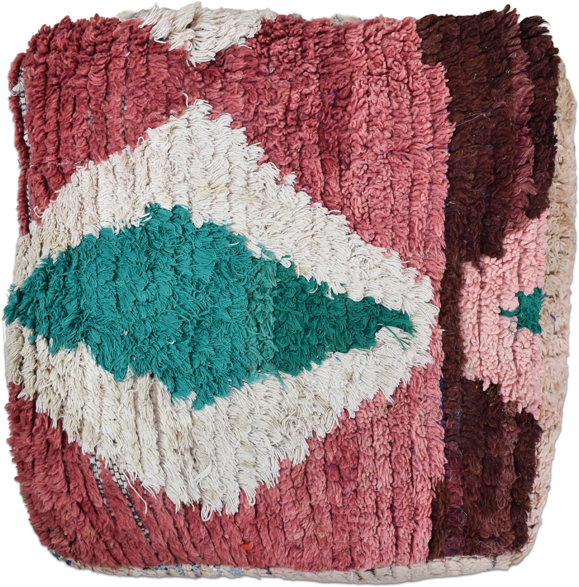 Poufs&Pillows Marokkaans vloerpoef - Handgemaakte kussen - handgeweven unieke kelim uit wol - Gevuld geleverd k1695