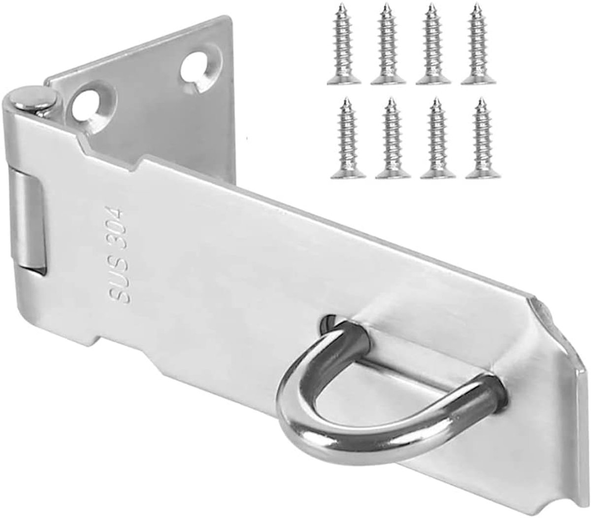 Haspe Shearing Robbery, 5 inch Padlock, 304 Stainless Steel Door Lock, Heavy Duty Device, Security Door Hardware with - ShopVlot