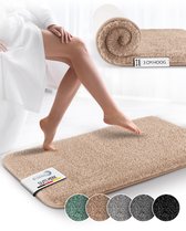 Beautissu BeauMare FL Badmat Antislip 100x60 cm Natuur Hoogpolig Tapijt Voor Vloerverwarming Zacht Badmat voor Douche Badkuip WC