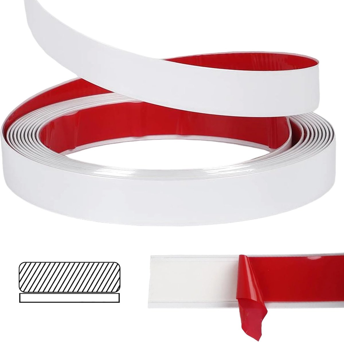 Sierlijsten zelfklevend 2 cm x 8 m - pvc - flexibel - ideaal voor decoratie - ShopVlot