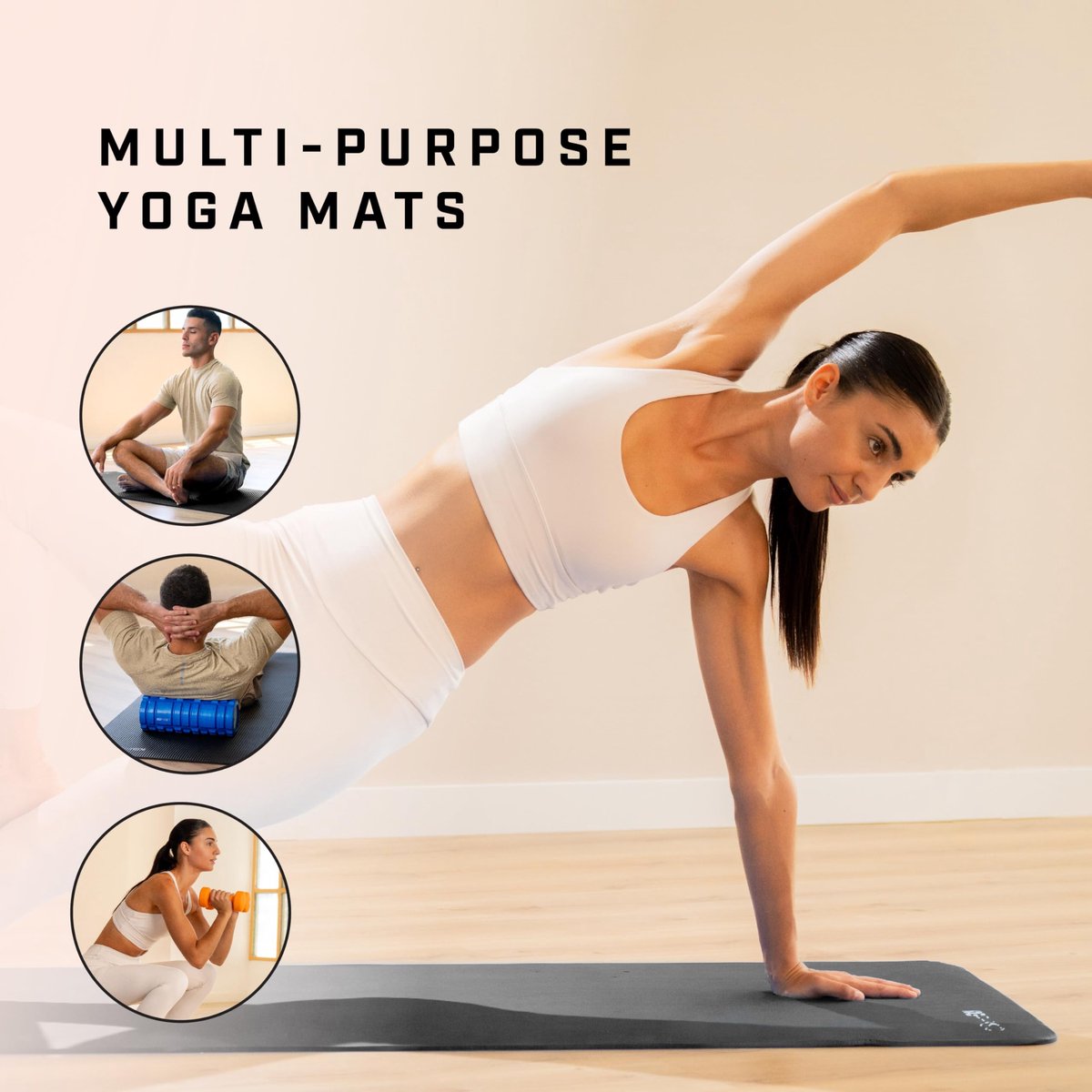 Yogamat zweetbestendig dik antislip schuim - perfecte ondersteuning voor thuistrainingen - ShopVlot
