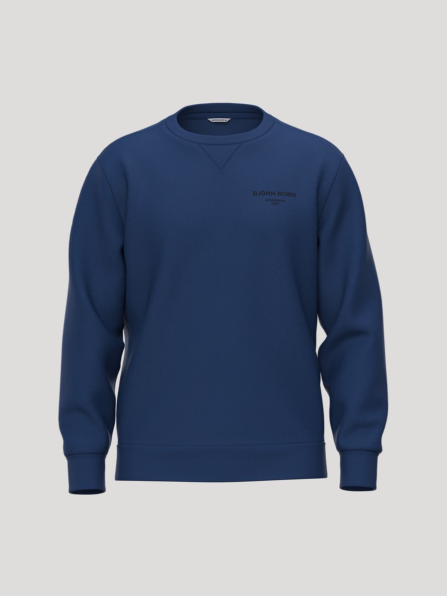 Björn Borg Essential 1 Sweater Heren Trui Lange Mouw Mannen - Katoen - Estate Blauw - Maat XL